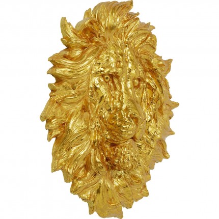 Wall Decoration Lion Head gold Kare Design
