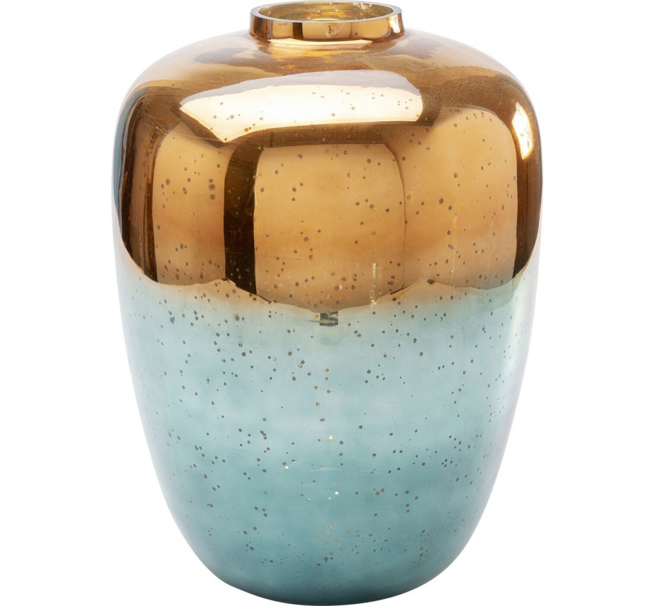 Vaas Lizy blauw en goud 41cm Kare Design