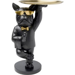 Table d'appoint majordome bouledogue noir et doré Kare Design