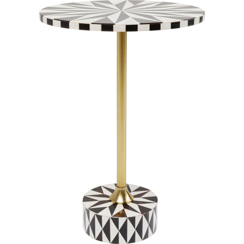 Table d appoint Domero Star noir blanc Ø40cm