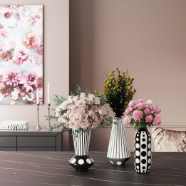 Vase noir et  blanc 44cm Kare Design