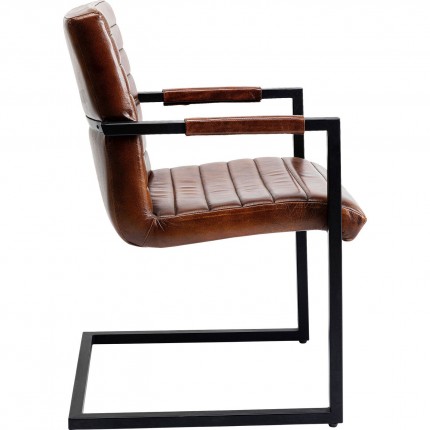 Chair with armrests Cantilever Lola brown Kare Design
