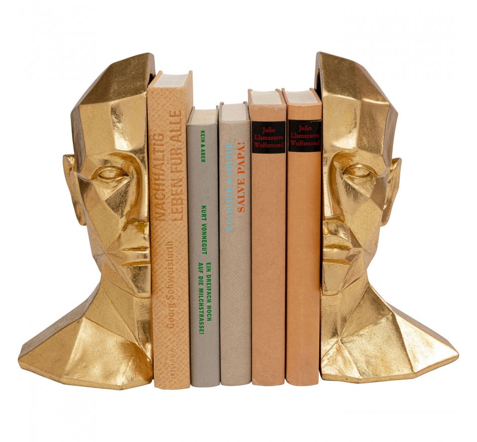 Serre-livres visage doré set de 2 Kare Design Serre-livres visage doré set de 2 Kare Design