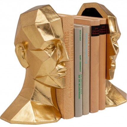 Boekensteun gezicht goud (2/Set) Kare Design