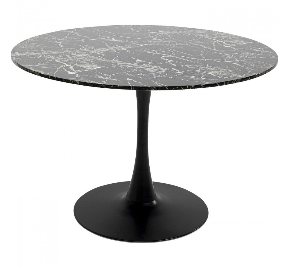 Eettafel Schickeria Ø110cm marmerprint zwart Kare Design