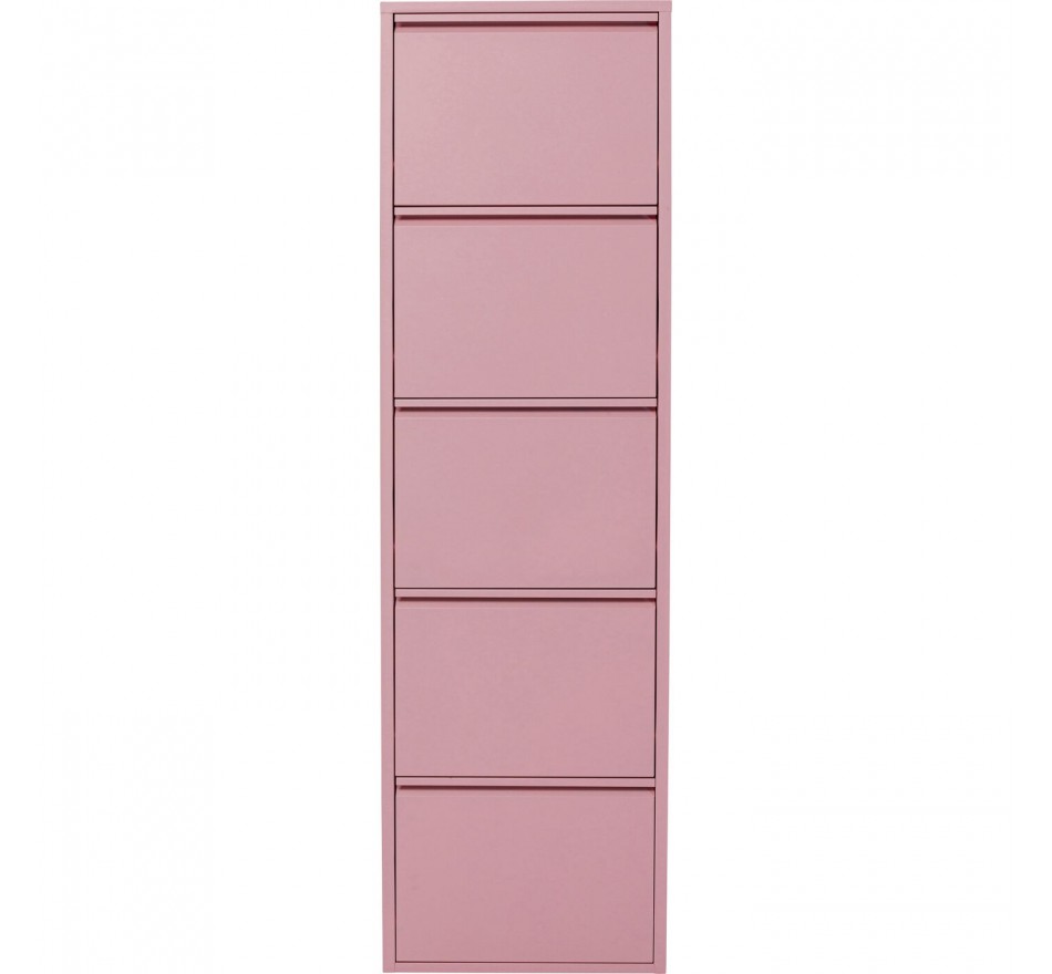 Schoenenkast Caruso roze 5 laden Kare Design