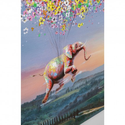 Schilderij Vliegende olifant bij nacht 120x160cm Kare Design