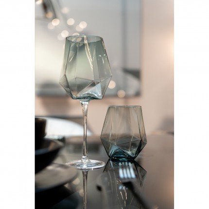 Wine Glass Diamond Smoke (4/Set) Kare Design