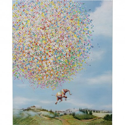 Schilderij Vliegende Olifant 120x160cm Kare Design