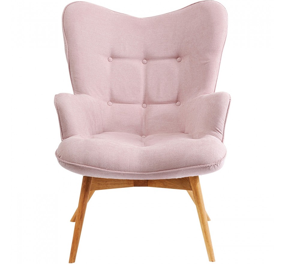 Necklet boom Kameraad Eigentijdse roze fauteuil - Vicky - Kare Design