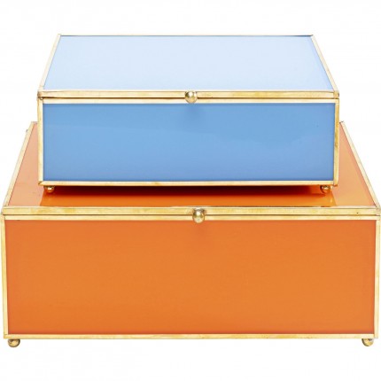 Opberger Neomi oranje blauw (2/Set) Kare Design