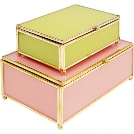 Box Neomi green pink (2/Set) Kare Design