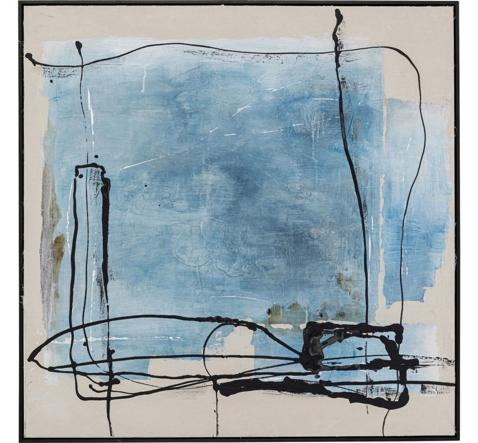 Schilderij Frame Dust 100x100cm blauw Kare Design