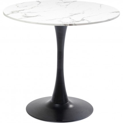 Table Schickeria Marbleprint White and black Ø80cm Kare Design