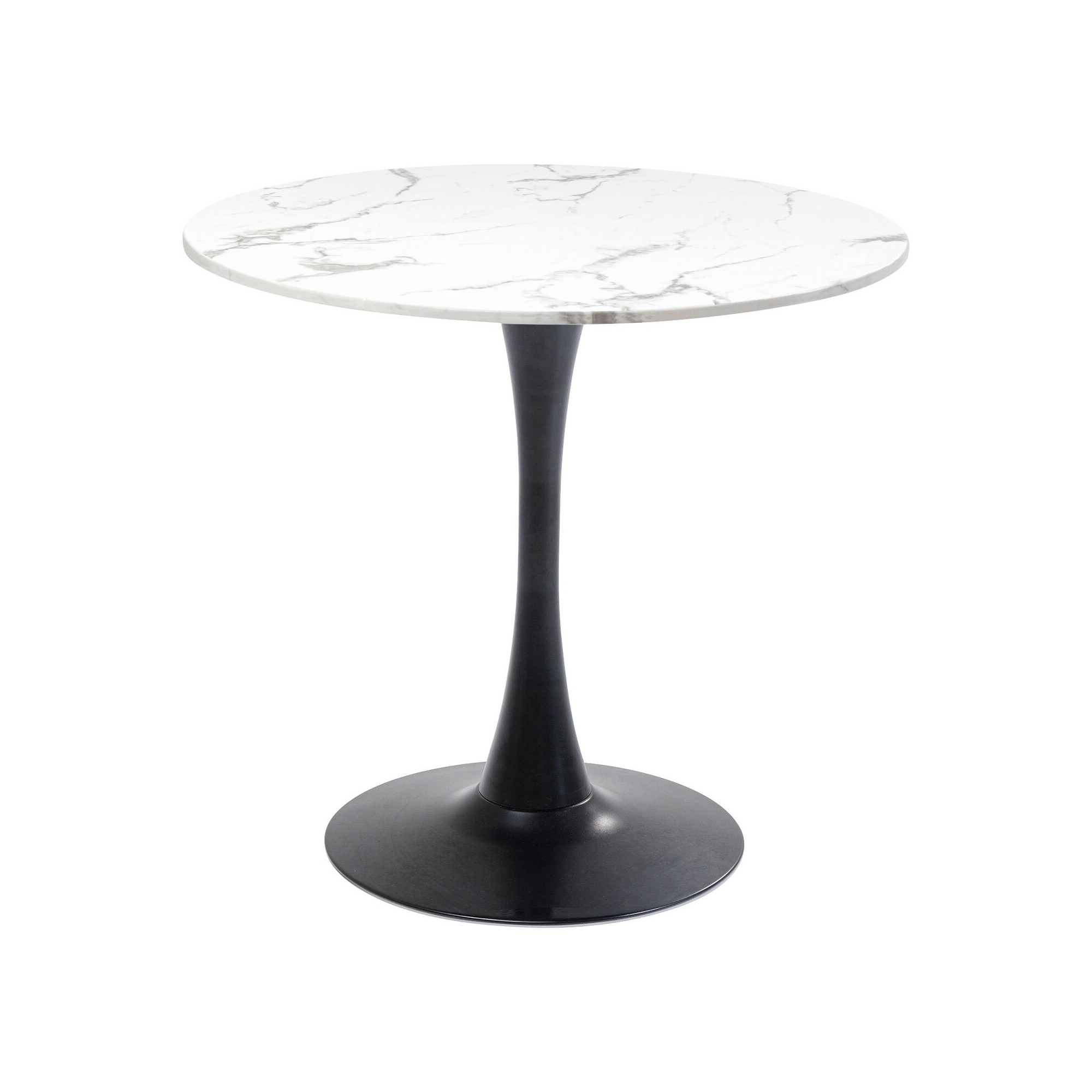 Table Schickeria marbre blanc-noir Ø80cm