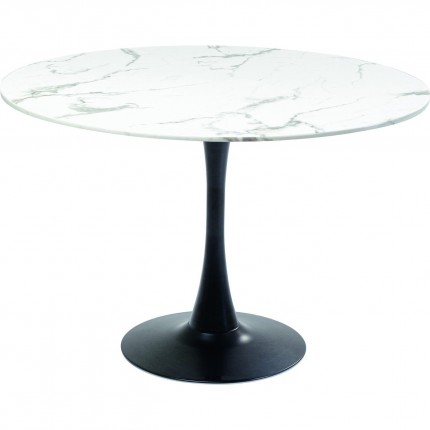 Table Schickeria Marbleprint White and black 110cm Kare Design