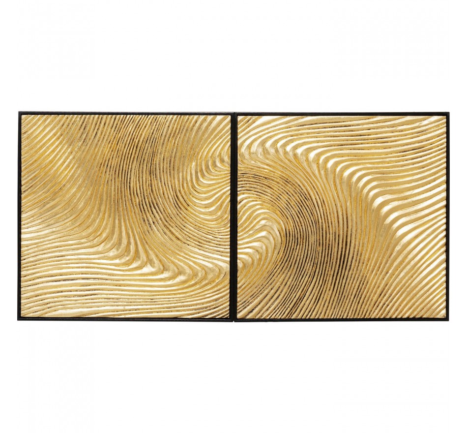 Schilderij Wave goud (2/Set) Kare Design