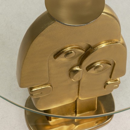Bijzettafel twee gezichten goud 55cm Kare Design