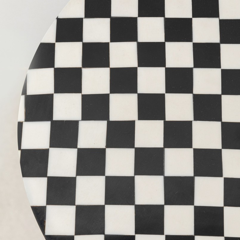 Table d'appoint Domero Chess noire et blanche 25cm Kare Design