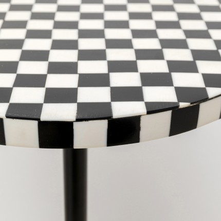 Side Table Domero Chess Black White Ø25cm Kare Design