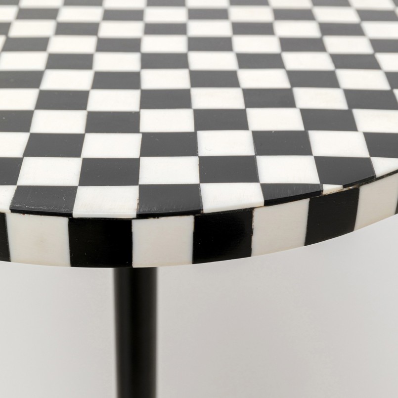 Table d'appoint Domero Chess noire et blanche 25cm Kare Design