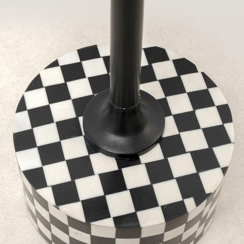 Table d'appoint Domero Chess noire et blanche 25cm Kare Design