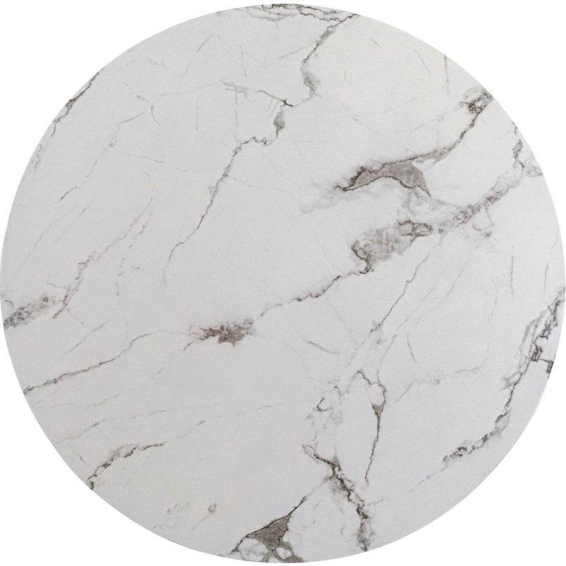 Table Schickeria marbre blanc-noir Ø80cm