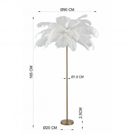 Floor Lamp Feather 165cm White Kare Design