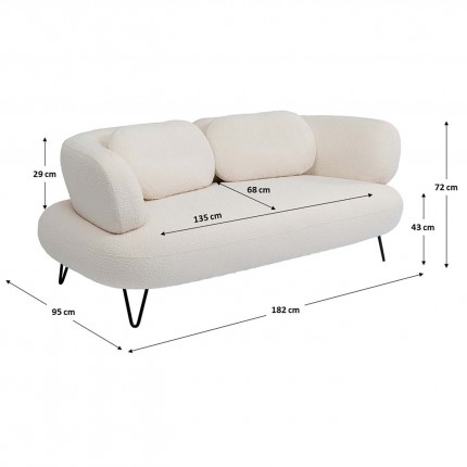 Sofa Peppo 2-Zits creme Kare Design