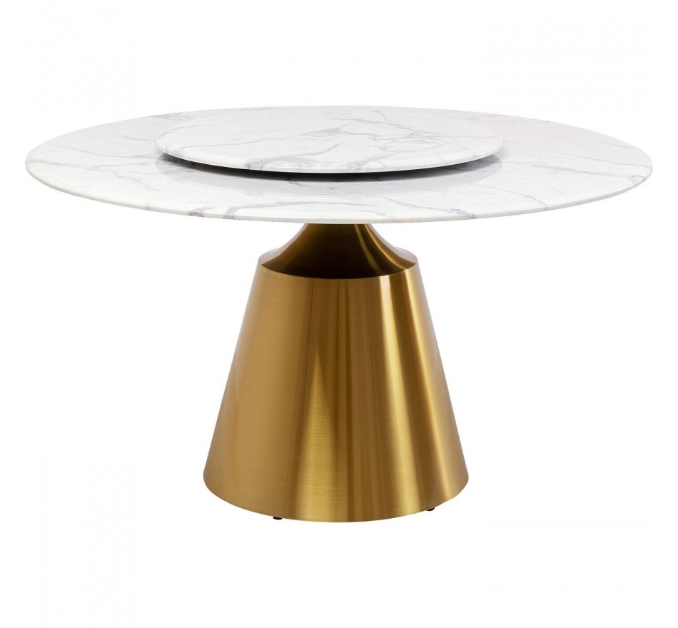 Eettafel Lucia Ø135cm wit en goud Kare Design