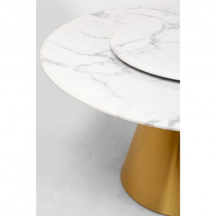 Eettafel Lucia 135cm wit en goud Kare Design