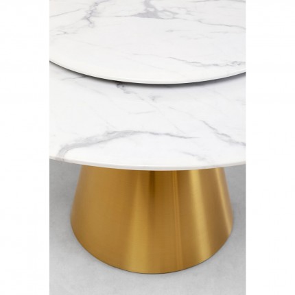 Table Lucia 135cm white and gold Kare Design