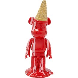 Figurine décorative Gelato Bear rouge 40cm