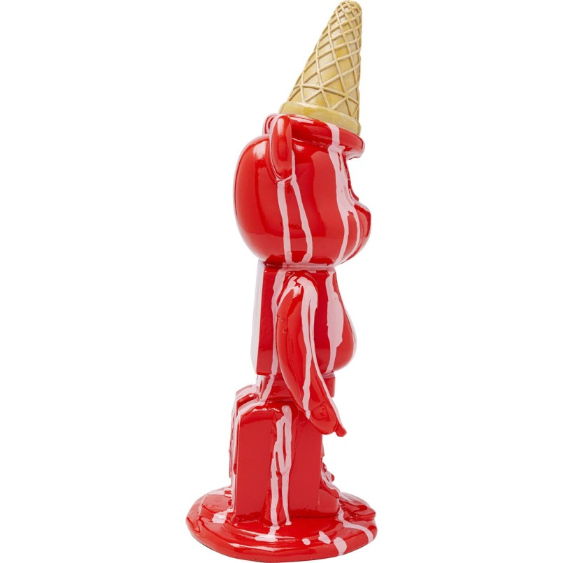 Figurine décorative Gelato Bear rouge 40cm
