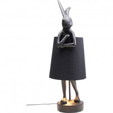 Tafellamp dier konijn zwart 68cm goud Kare Design