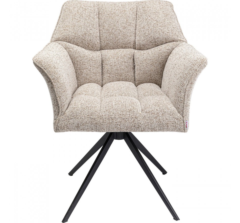 Draaistoel met armleuningen Thinktank creme Kare Design