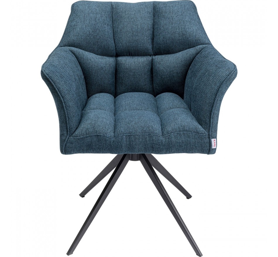 Draaistoel met armleuningen Thinktank blauw Kare Design