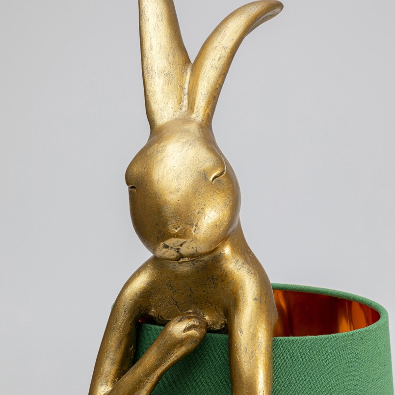 Lampe à poser Animal Rabbit doré/vert 68cm