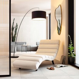 Chaise longue Balou crème 190cm