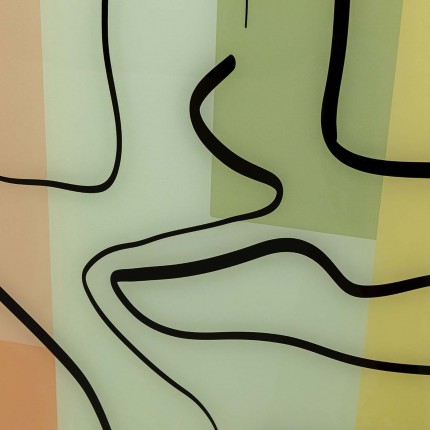 Glass Picture Art Face pastel 100x100cm Kare Design