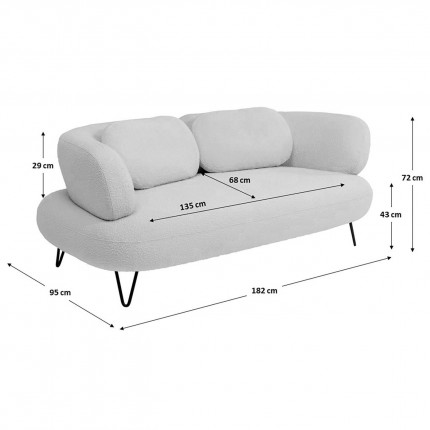 Sofa Peppo 2-Seater blue Kare Design