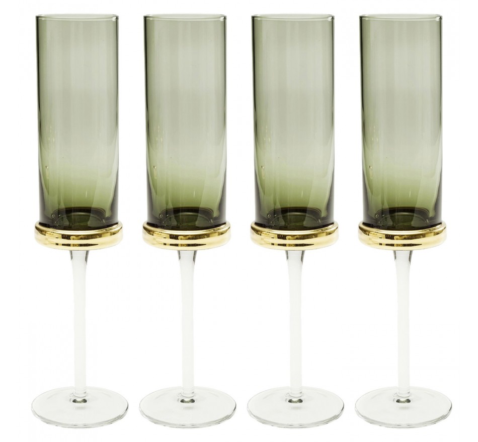 Champagne Glass Innocent Smoke (4/Set) Kare Design