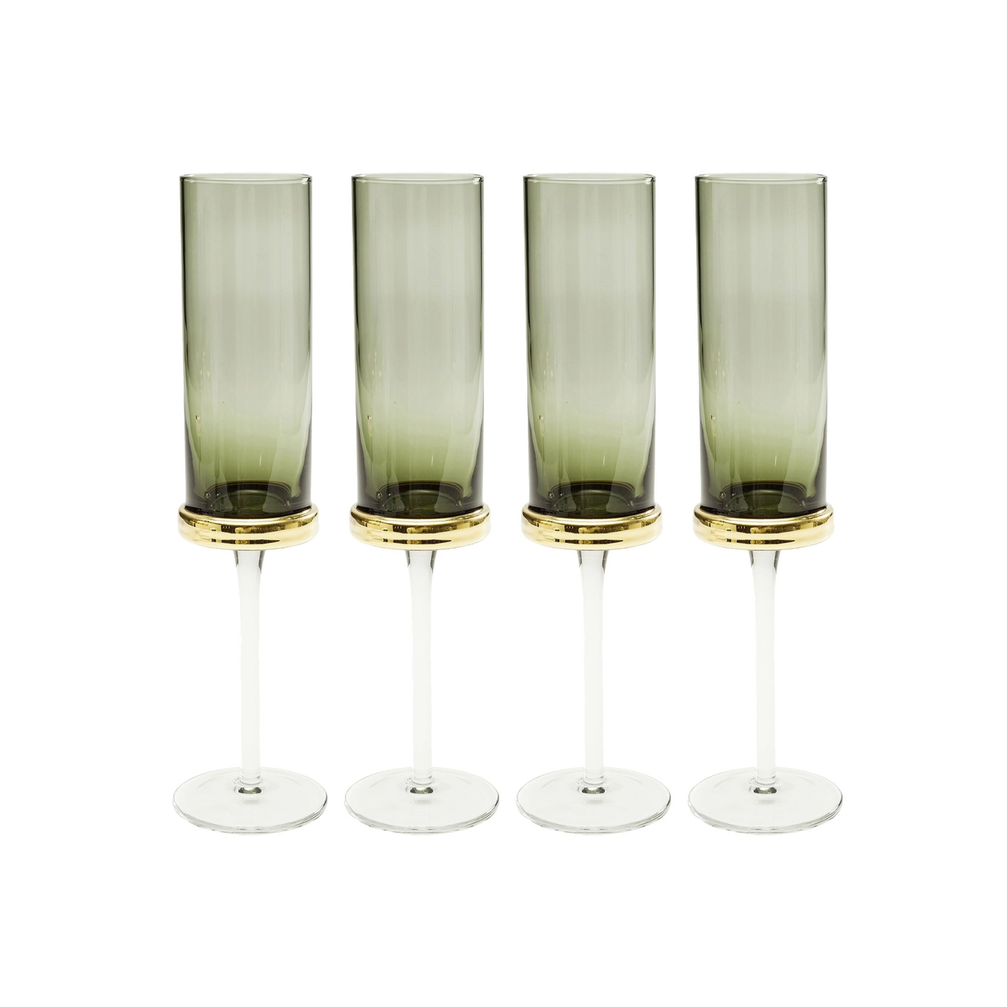 Flûtes à champagne Innocent fumé set de 6 Kare Design