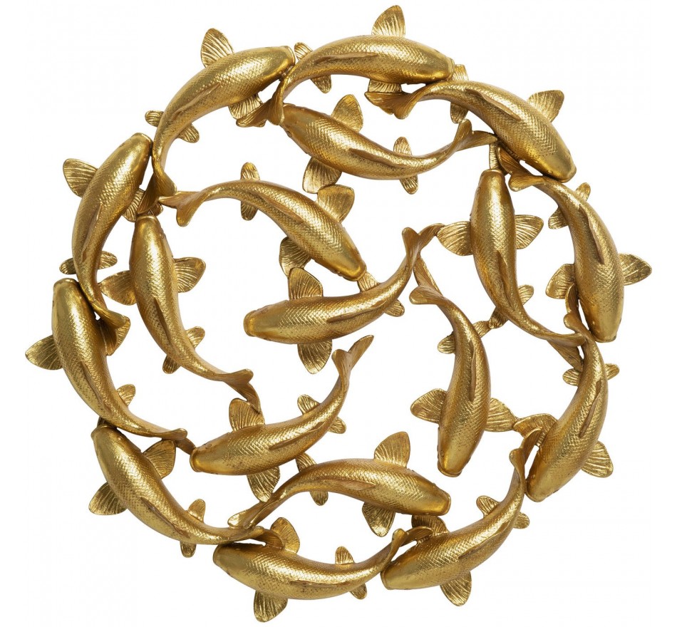 Déco murale carpes koï dorées 102cm Kare Design