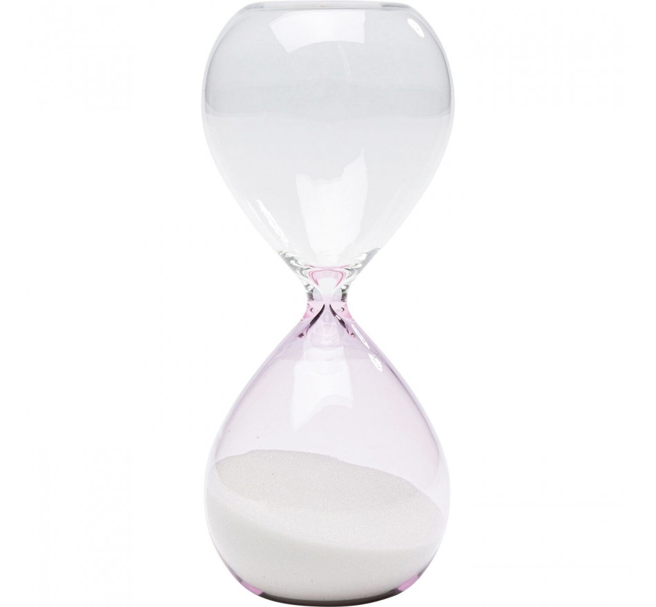 Hourglass Timer 17cm clear and white Kare Design