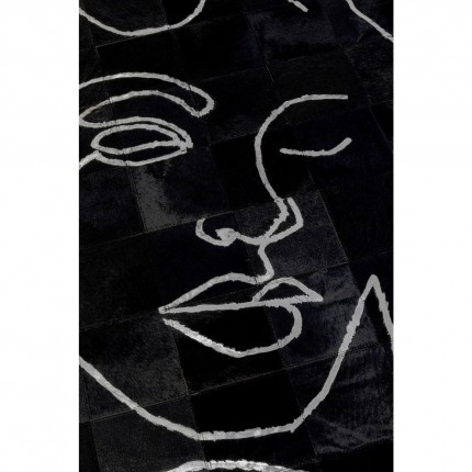 Vloerkleed gezicht zwart Ø250cm Kare Design