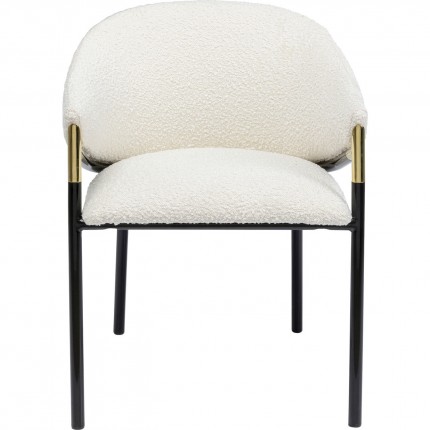 Chair with armrests Boulevard Boucle cream Kare Design