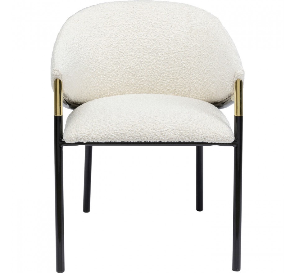 Stoel met armleuningen Boulevard Boucle creme Kare Design