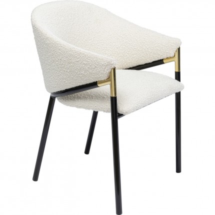 Chair with armrests Boulevard Boucle cream Kare Design