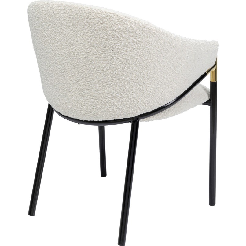 Chaise avec accoudoirs Boulevard Boucle crème Kare Design